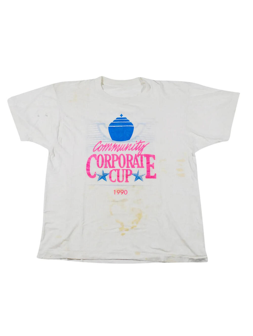 Vintage Community Corporate Cup 1990 Business White Wear 90s Shirt Size Medium